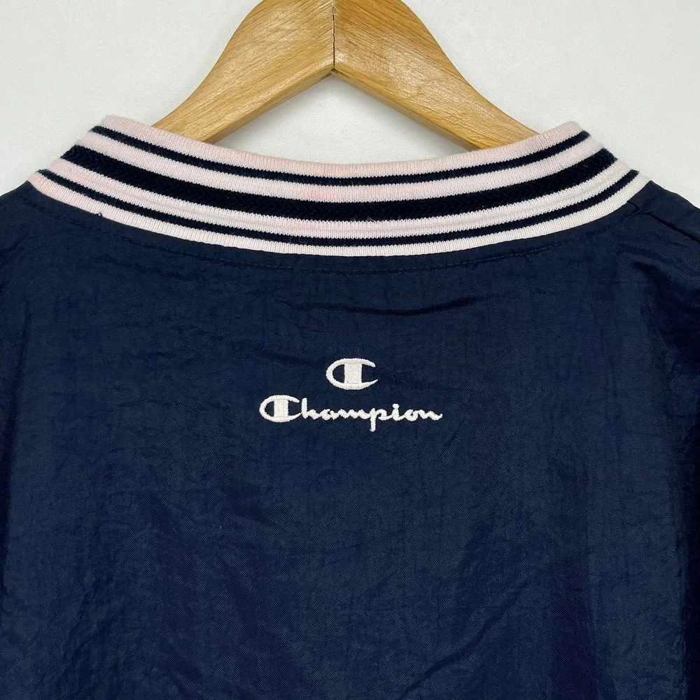 Champion Oregon State Beavers V-Neck Windbreaker Navy Blue Mens Large Vtg 90s